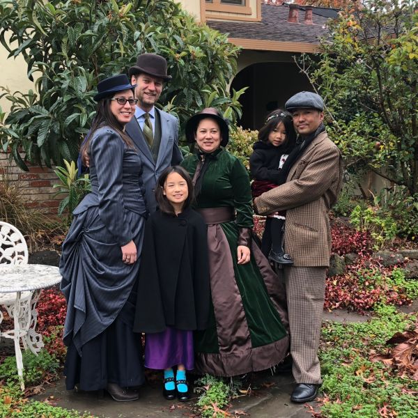 [whole family dressed up]